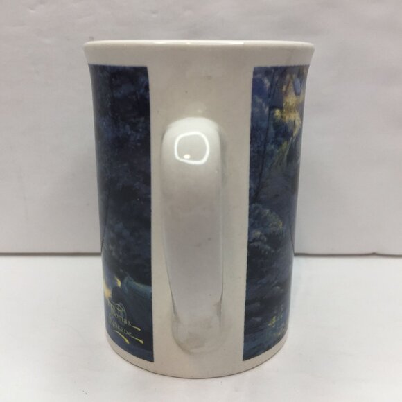 Vtg Thomas Kinkade Winter Evening Memory Covered Bridge Horse Sleigh Coffee Mug - Picture 3 of 10